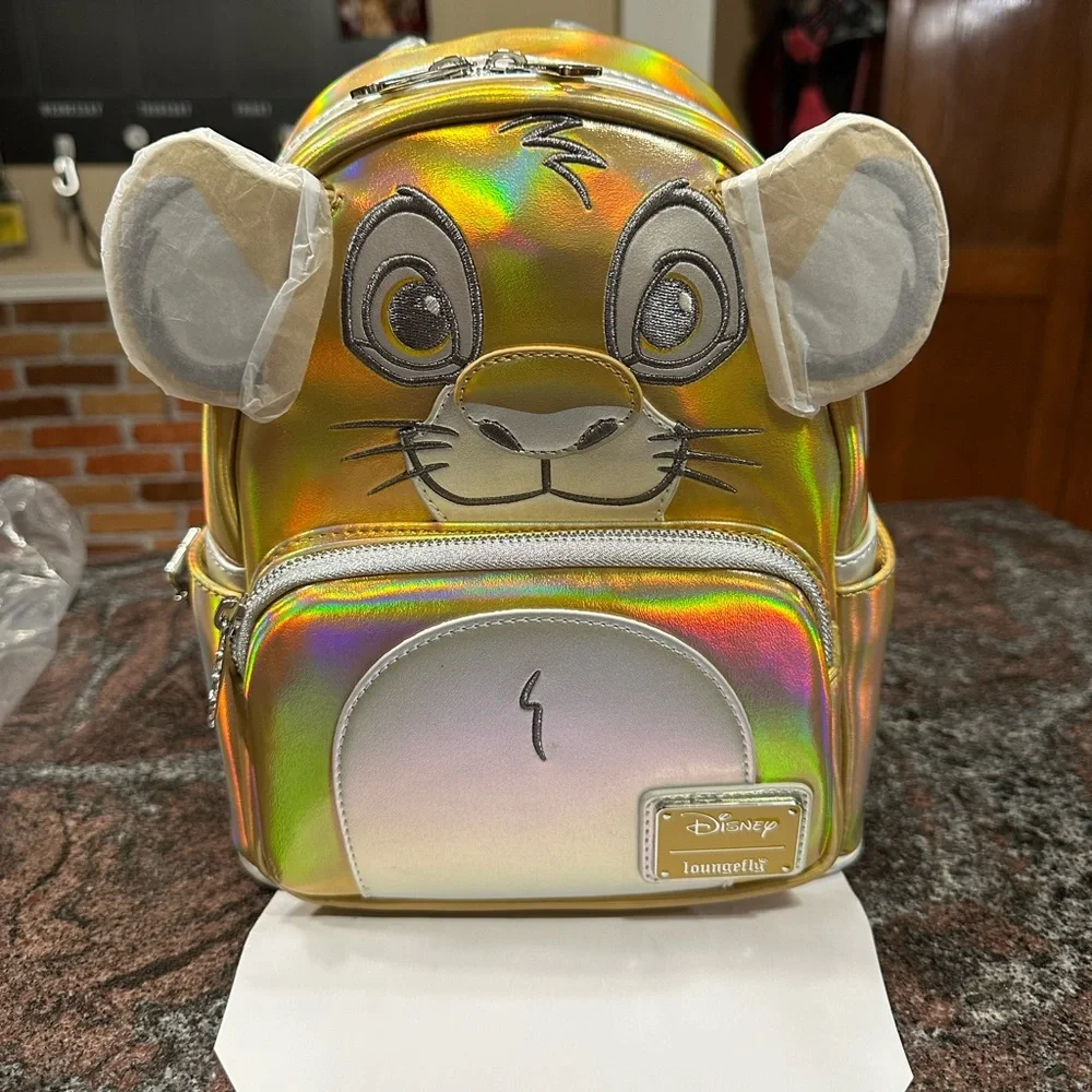NWT Rare Disney100 Platinum Simba Loungefly mini Backpack